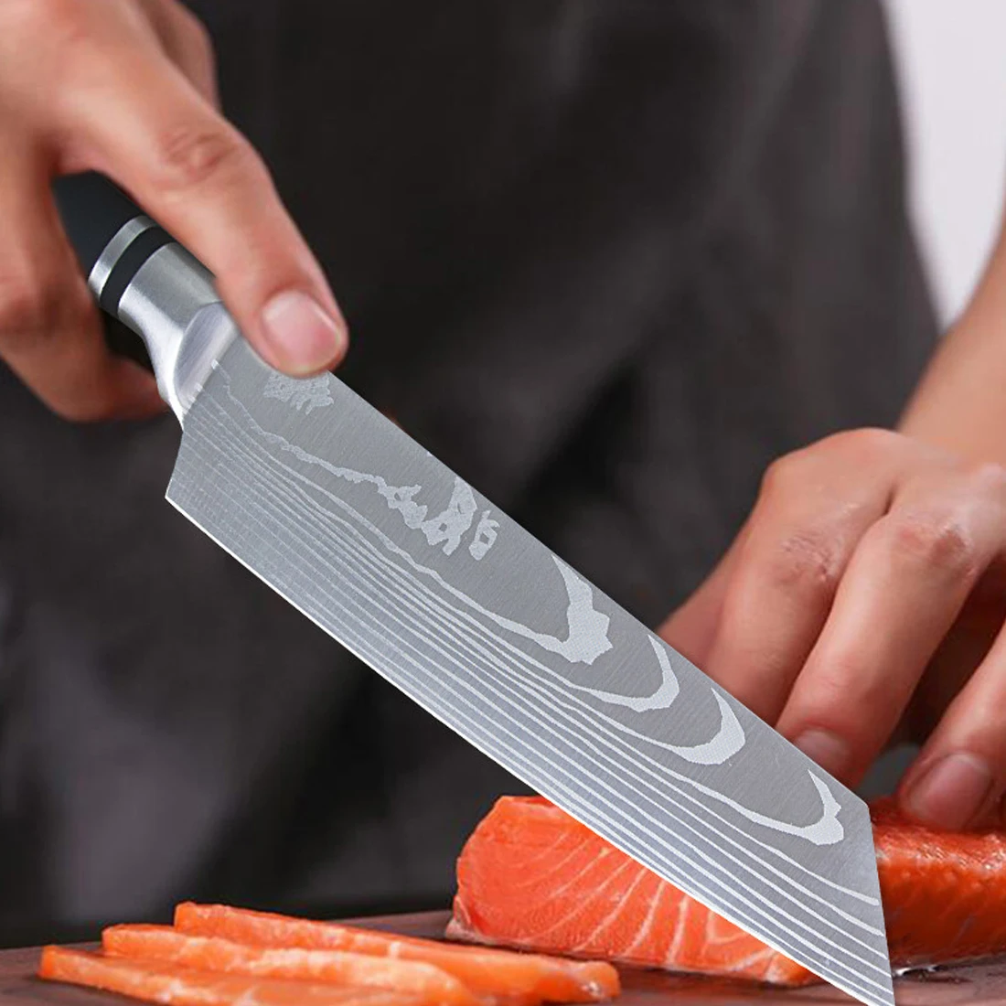 

2021New Professional 8" Damascus Steel Chef Knife Japanese Core Blade Razor Sharp Kitchen Knives Handle Meat Knife