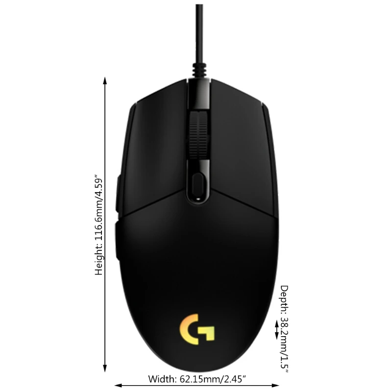 

G102 Lightsync Wired Gaming Mouse Backlit Mechanica Side Button Glare Mouse Optical 8000DPI for Desktop Laptop