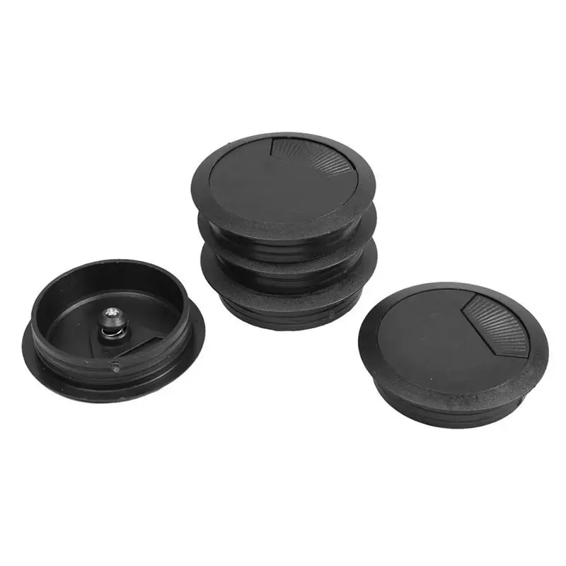 Круглые пластиковые крышки для кабеля диаметр 70 мм черные 5 шт. | Мебель