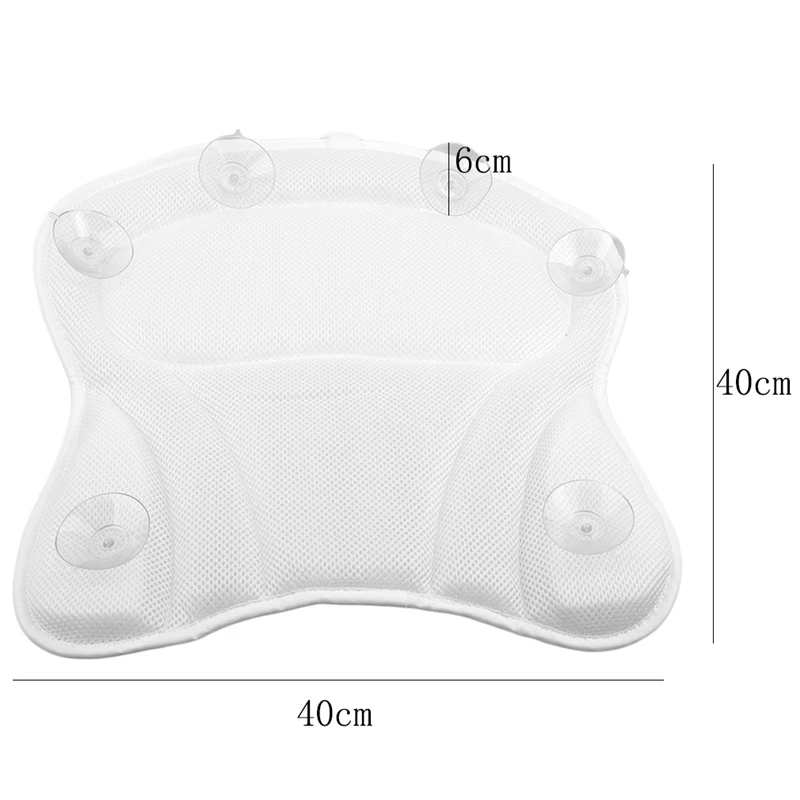 

3D Mesh Spa Non-Slip Cushioned Bath Tub Spa Pillow Bathtub Head Rest Pillow With Suction Cups For Neck And Back Bathroom Supply