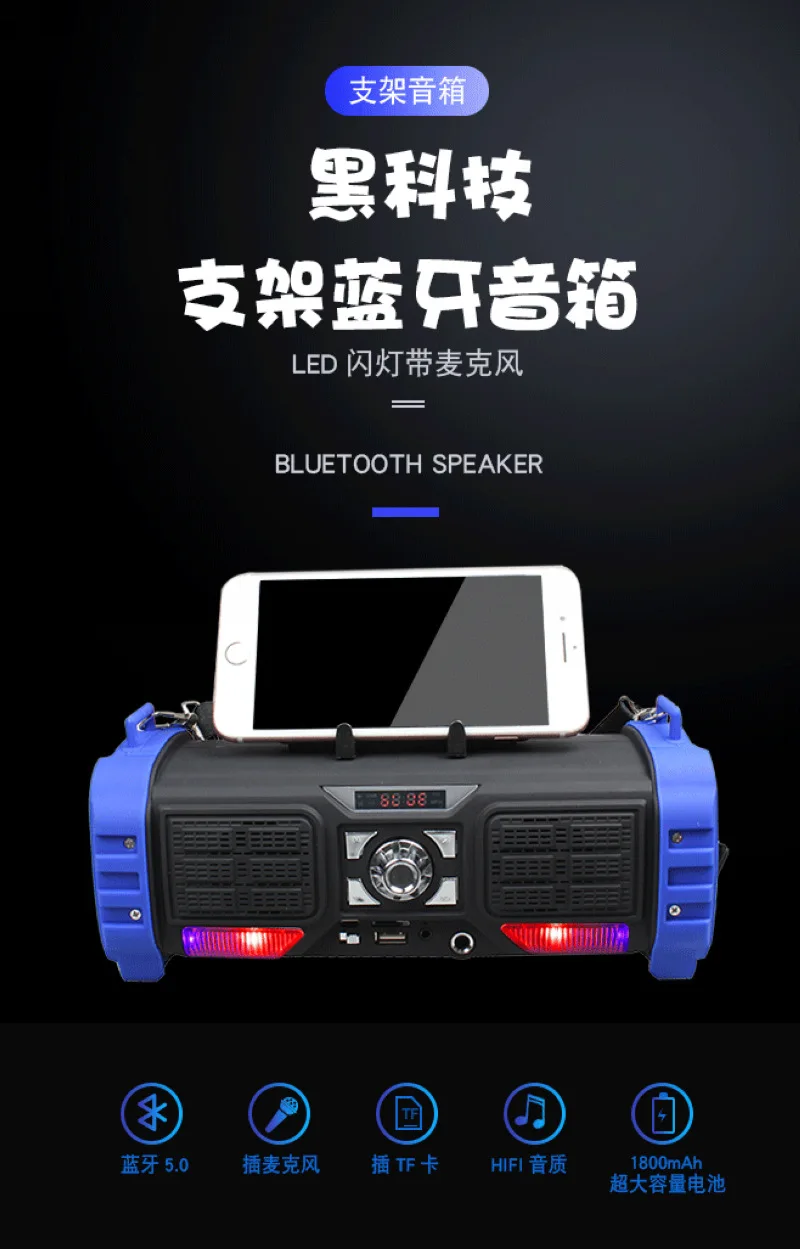 Горячие Портативный бульдог bluetooth колонки с tf-картой Беспроводные динамики bluetooth резонирующий корпус сабвуфера динамик дропшиппинг