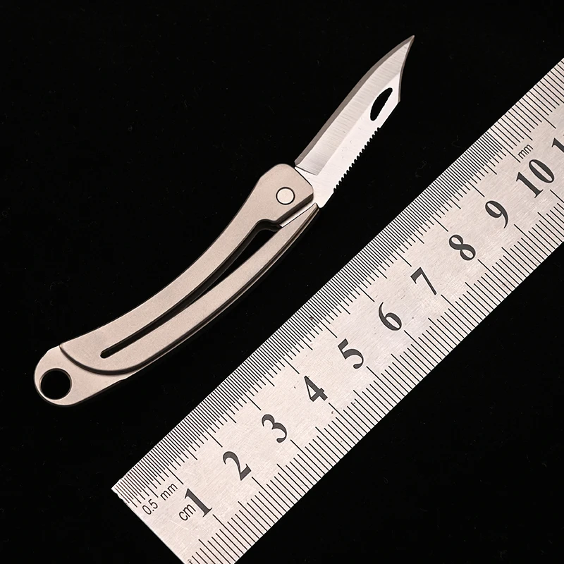 Мини карманный нож для выживания из титанового сплава резки фруктов EDC складные