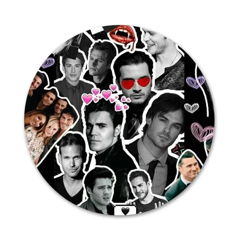 

Paul Wesley The Vampire Diaries Icons Pins Badge Decoration Brooches Metal Badges For Backpack Decoration 58mm