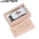 Флэш-накопитель JASTER с логотипом компании на заказ, Usb 2,0, 64 ГБ, 32 ГБ, 4 ГБ, 8 ГБ, 16 ГБ, флэш-накопитель, кожа + коробка (1 Бесплатная Настройка)