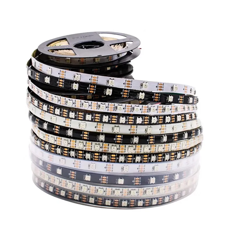 Светодиодный светильник WS2812B Smart pixel 1 м/2 м/3 м/4 м/5 М WS2812 IC30/60/144