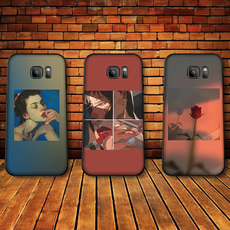 Чехлы для мобильных телефонов с красной розой девочек samsung M10 M20 M30 S6 S7 Edge S10 S9 S8 PLUS