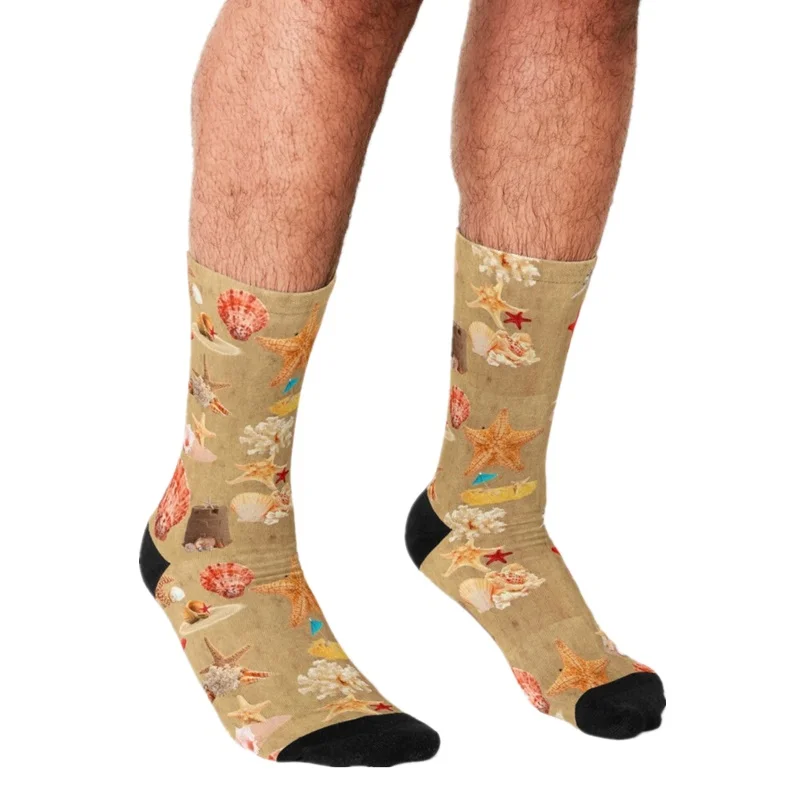 

2021 забавные мужские носки с принтом ракушек мультяшный узор мужские счастливые носки в стиле хип-хоп милые мужские сумасшедшие носки в улич...