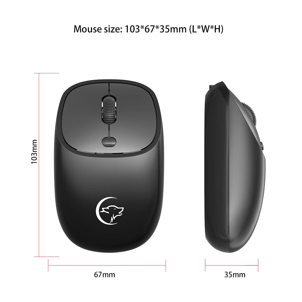 

Gaming Mouse 2.4G Wireless Mute Mouse Adjustable DPI USB Receiver for PC Gaming Office Laptop 2400DPI high-precision engine