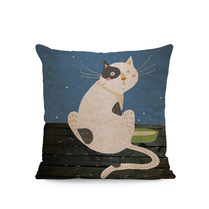 Hippie Animal Cushion Cover Pigeon Cat Sailor Moon Rabbit Giraffe Pipe Magnet Sofa Decoration Velvet Rest Pillow | Дом и сад