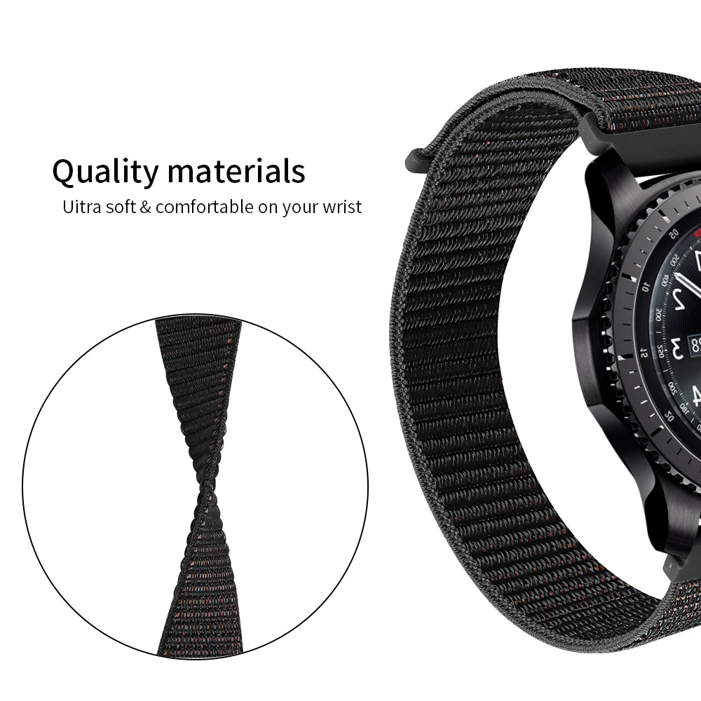22 мм нейлоновый ремешок для samsung Galaxy Watch 46 мм Galaxy gear S3 спортивный ремешок для Huami Amazfit 2/2S ремешок для huawei Watch 2 gt