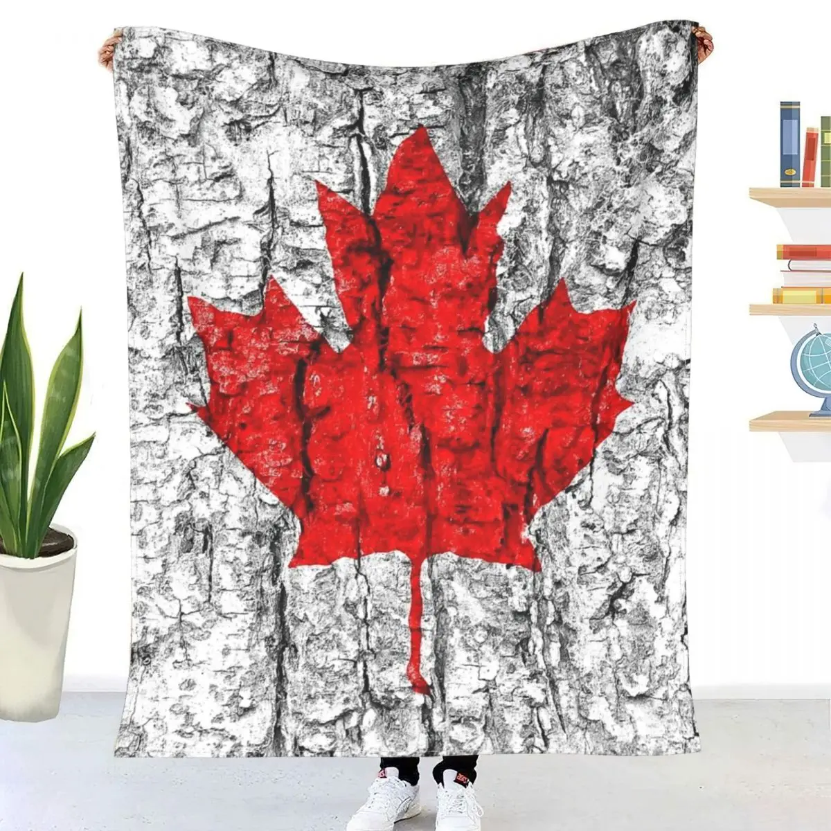 

Канадский флаг дерево лая 3D печать Фланелевое покрывало Покрывало Диван Одеяло s