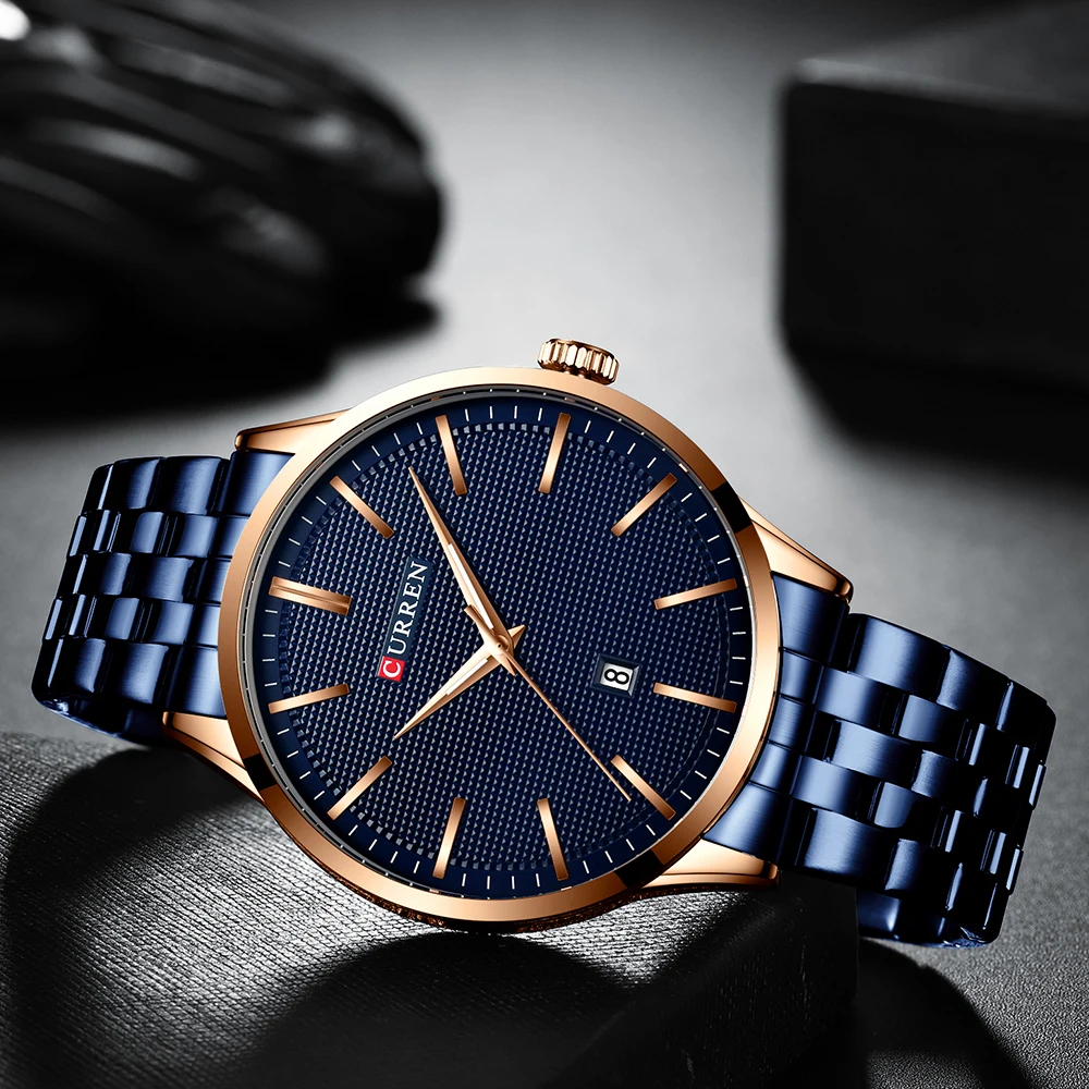 

Men's Watch Top Brand CURREN Luxury Quartz Wrist Watch Male Clock Business Watches Relogio Masculino Stainless Steel Band