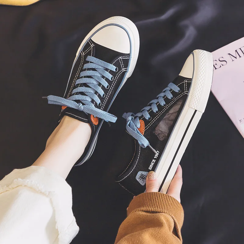 

Women Canvas Sneakers Comfortable Shoes Flats Casual Lace-up Ladies Trainers Footwear Vulcanize Shoes Zapatillas Mujer