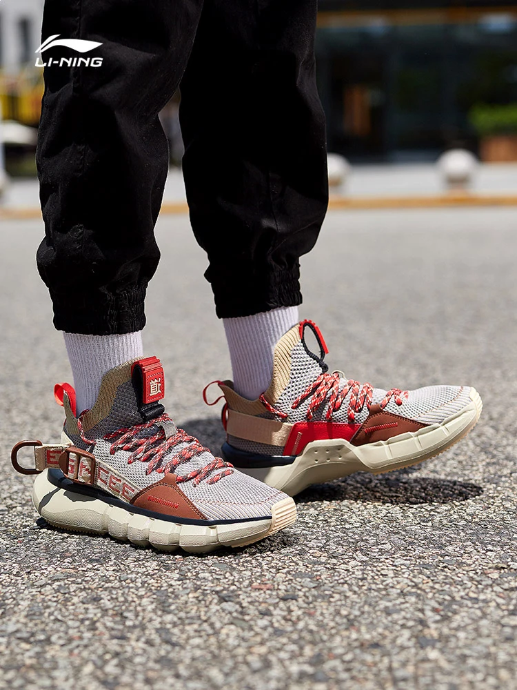 Li-Ning/Женская обувь на шнуровке; PRM GS; Баскетбольная обувь для отдыха; дышащие кроссовки с монолитной трикотажной подкладкой; спортивная обувь; AGBP078 SJAS19