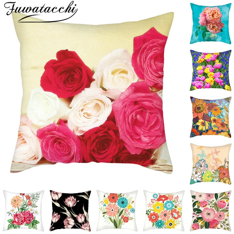 Fuwatacchi красивые цветы наволочка для подушки Бабочка любовь искусственная дивана