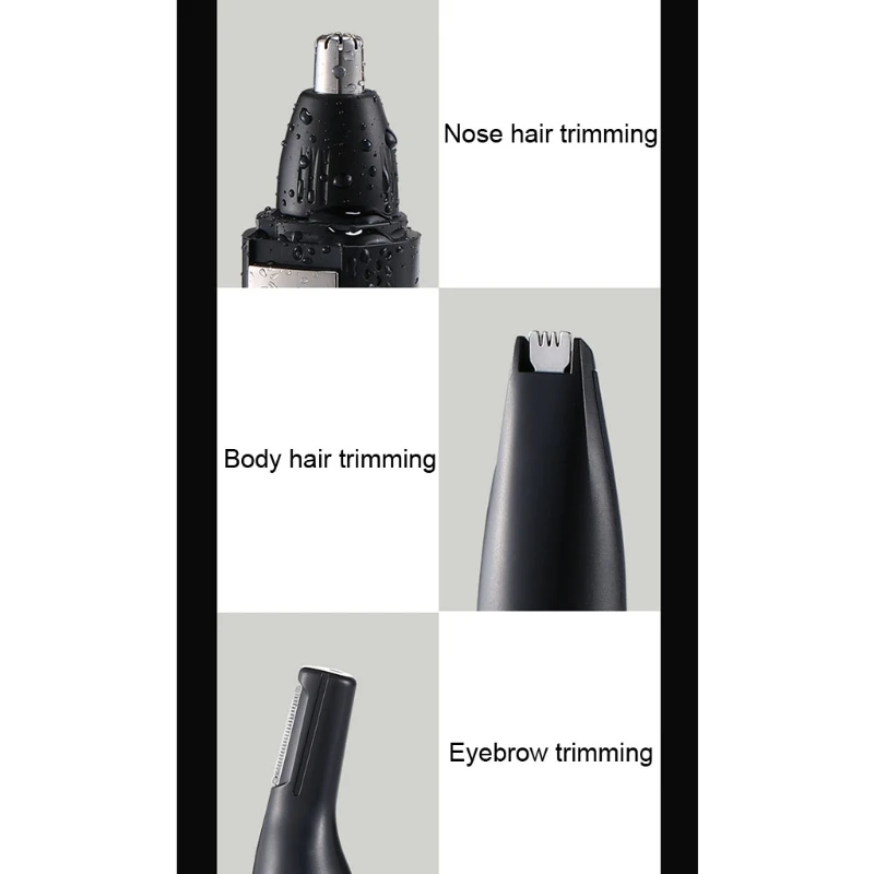 

Portable 3-in-1 Ear Nose Hair Trimmer Clipper Rechargeable Painless Rinseable Facial Hair Trimmer Blades for Hygienic Easy 19QE