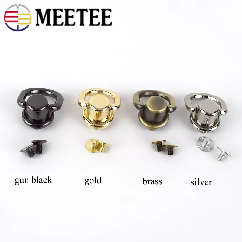 Металлическое круглое D-образное кольцо Meetee 5 шт. боковой зажим сумка винт
