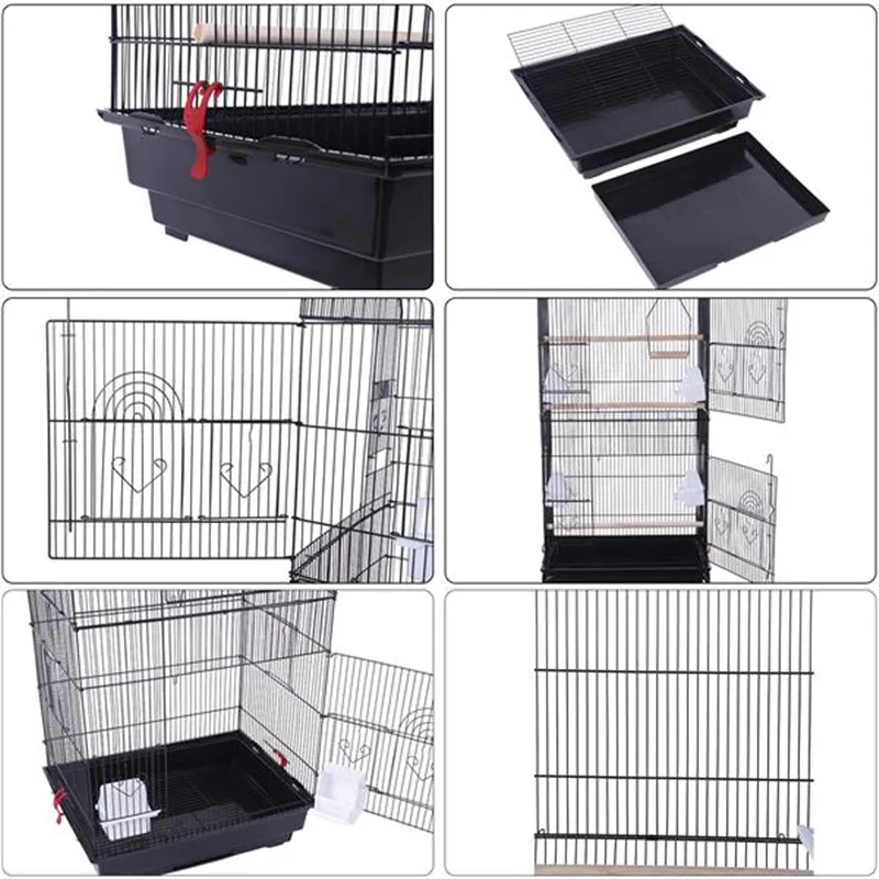 

59" Bird Cage Pet Supplies Metal Cage with Rolling Stand