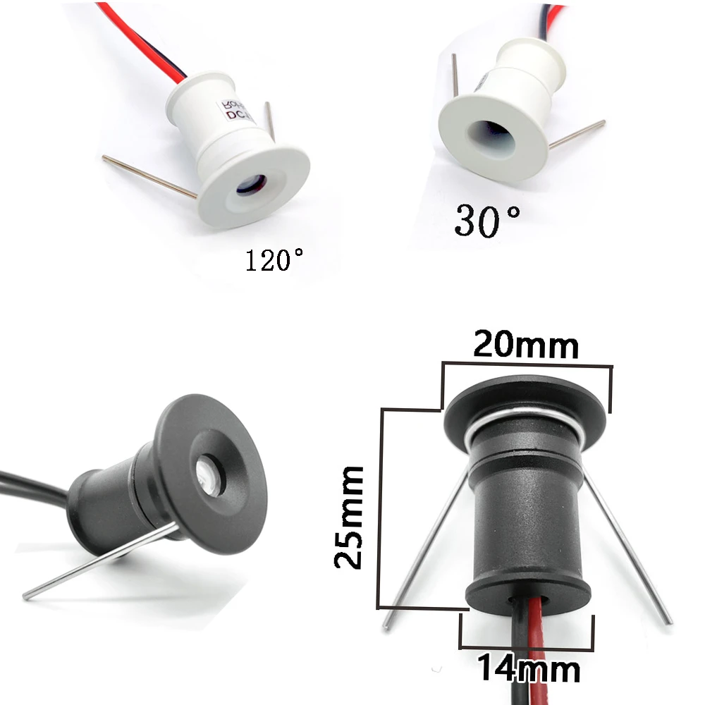 Миниатюрный Светодиодный точечный светильник 12 В постоянного тока приглушаемый