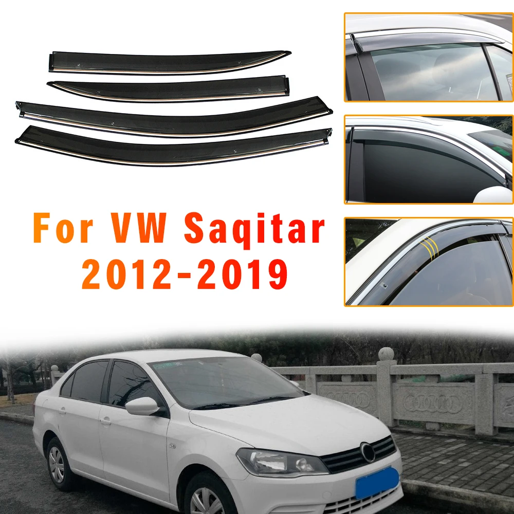 

4pc Car Styling Smoke Window Sun Rain exterior visor Deflector Guard For VW Sagitar 2012 2013 2014 2015 2016 2017 2018