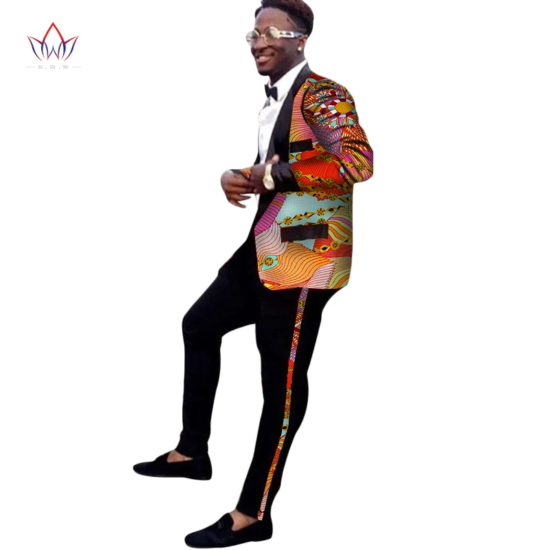 Новое поступление Африканский воск печати мужской костюм Топ dashiki и брюки набор Базен плюс размер традиционная африканская одежда WYN320 - Цвет: 4