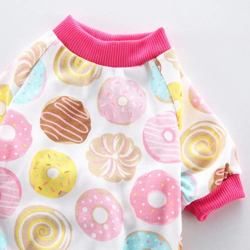 Пончики одежда для домашних животных собаки пижамы мягкие хлопковые рубашки PJS