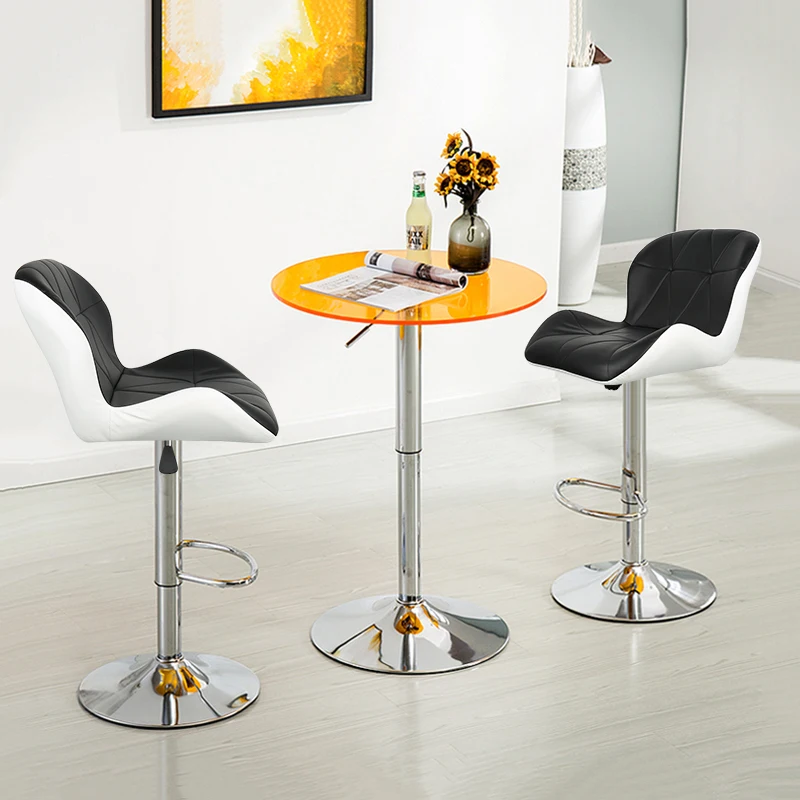 

Bar Chair Leisure Leather Swivel Bar Stools Chairs Height Adjustable Bar Chair for Kitchen Dining Room