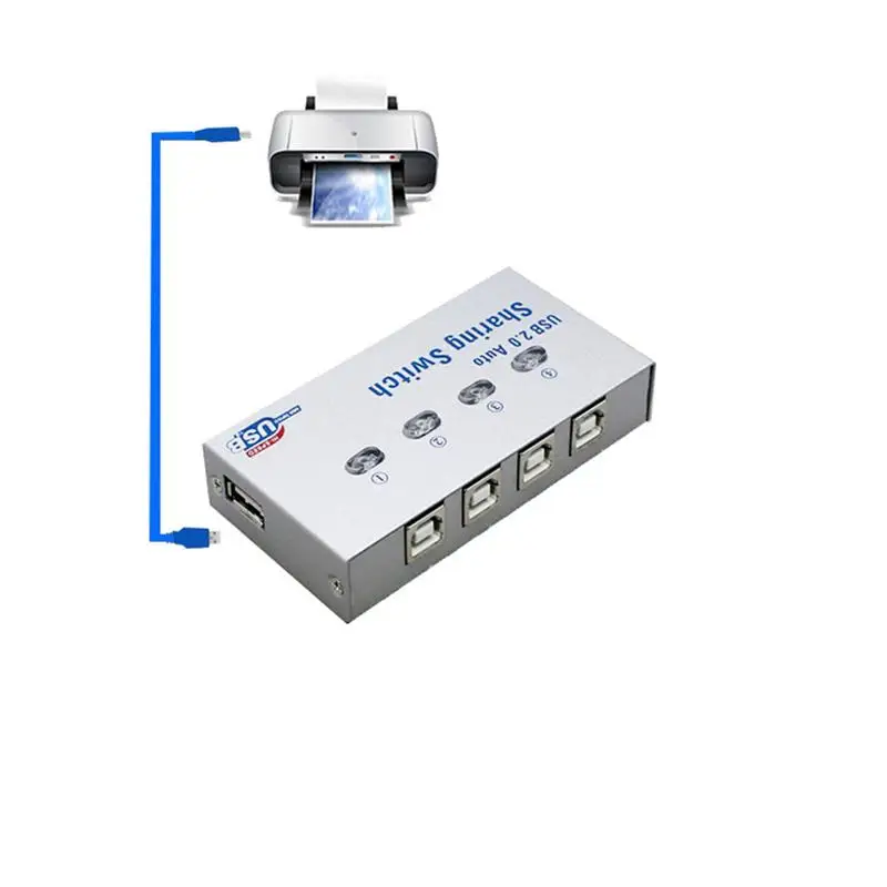 

USB 2.0 Sharing Switch Selector Sharing 2 Sharer Devices Switcher Peripheral Switcher Box without Wire for Scanner Automatic