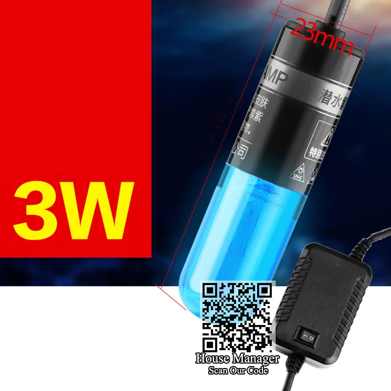3W UV (Switch) Новая ультрафиолетовая лампа для аквариума, таймер или переключатель управления Вкл/Выкл УФ стерилизатор Стерилизатор, светильник барьер покрытие УФ тени для защиты рыб морских - Цвет: 3W UV (Switch)