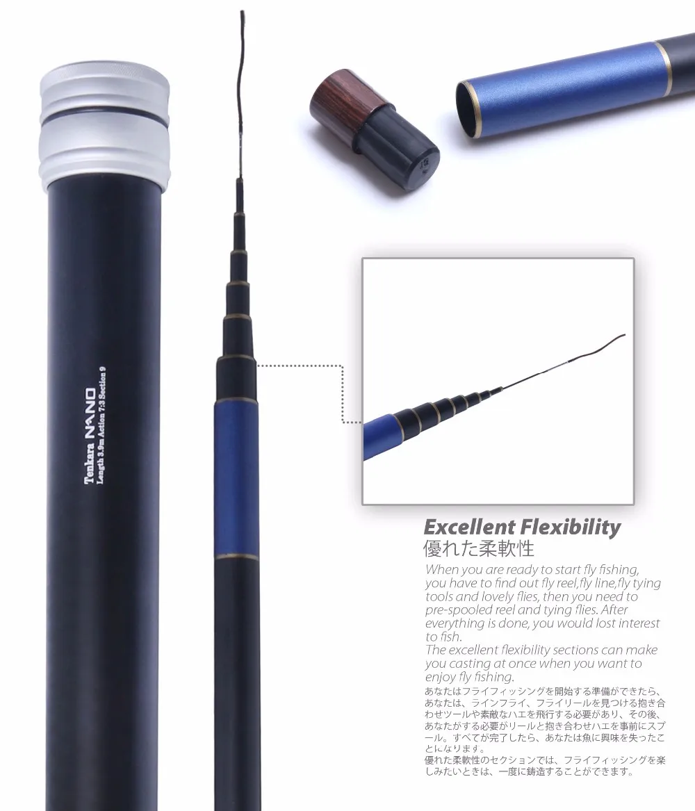 Maximumcatch Traveller Tenkara нахлыстовая Удочка Nano Japanese Toray Carbon(IM12) Tankara удилище Телескопическое удилище