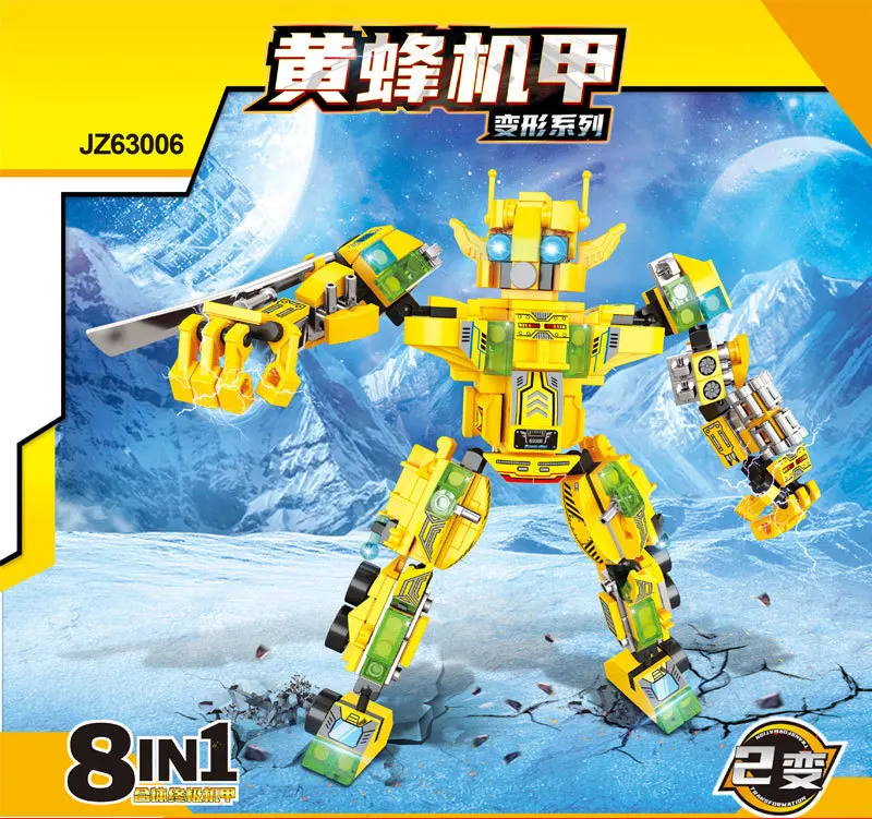 

8PCS Compatible Transformers Assembling Building Blocks Bumblebee Warrior Mecha DIY MicroBlock Children's Educational Toys Gifts