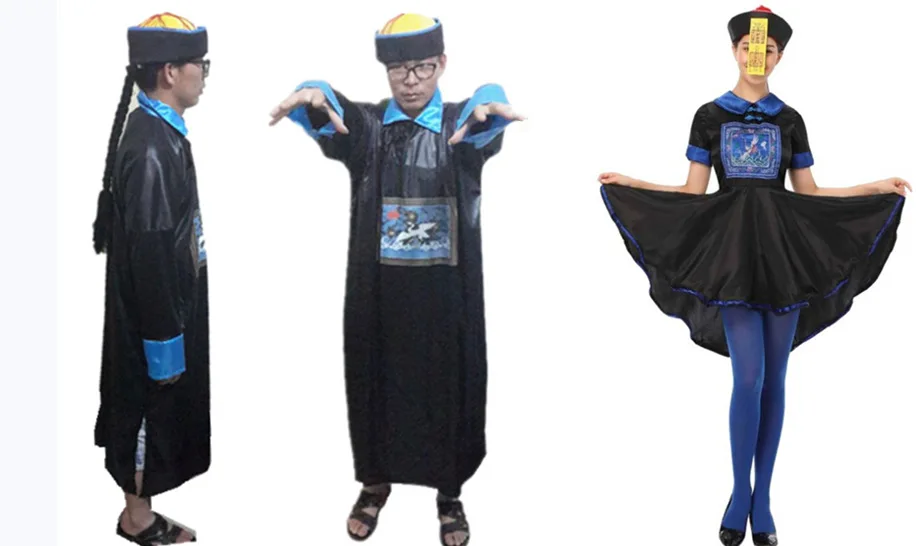 Косплей Хэллоуин для взрослых Династия Цин призрак зомби ужас одежда