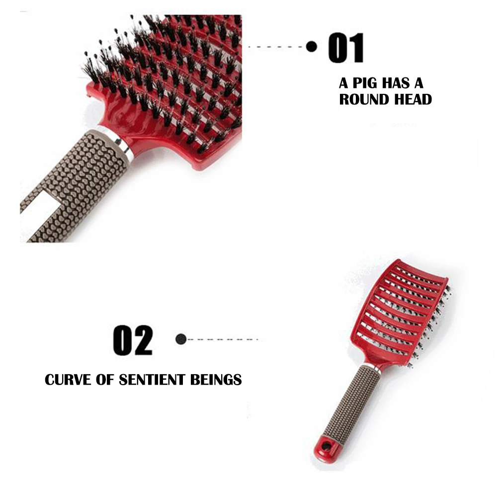1 шт. гребень для волос большой изогнутой формы макияжа свиньи волосы массажный