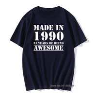 unisex cotton vintage made in 1990 t shirt printed present funny graphic family new short sleeve novelty brothers clothes