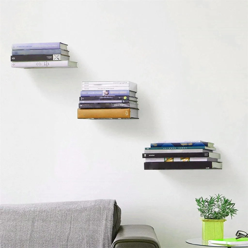 HKML плавающая металлическая книжная полка для хранения и отображения ваших