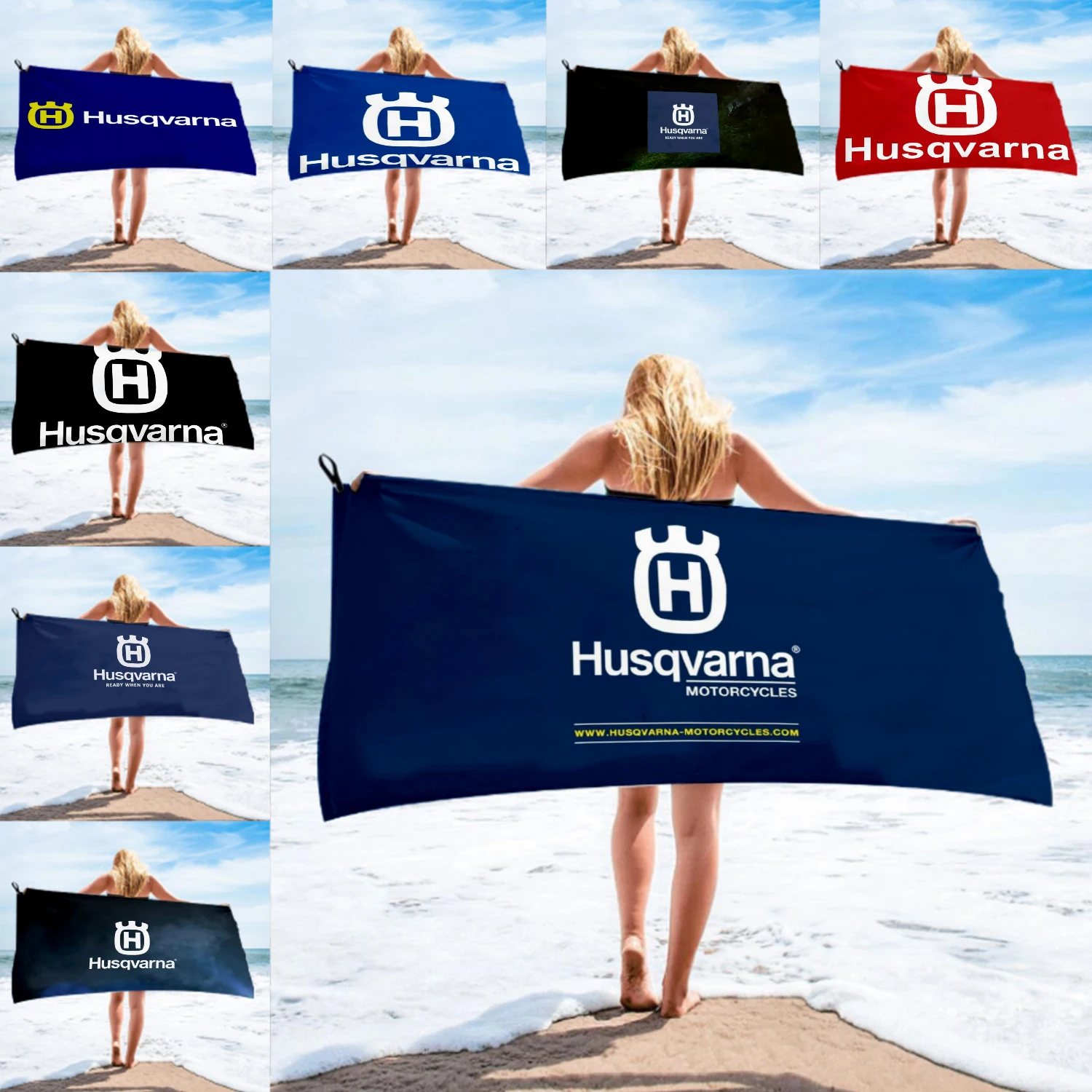 Мотоциклетное банное полотенце бренда Husqvarna пляжное женская шелковая длинная