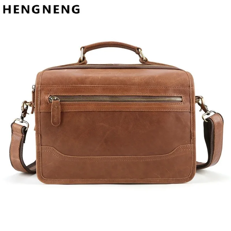 Vintage Men's Briefcases Men's Bags Genuine Leather Lawyer/office Bag For Men Laptop Bag Leather Briefcases Bag For Documents