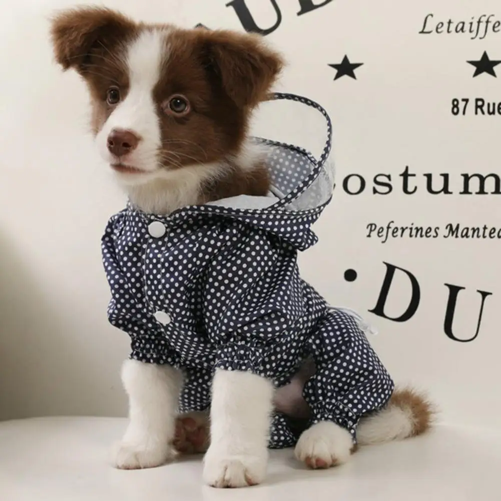 Водонепроницаемый дождевик с капюшоном и четырьмя ногами для собак щенков