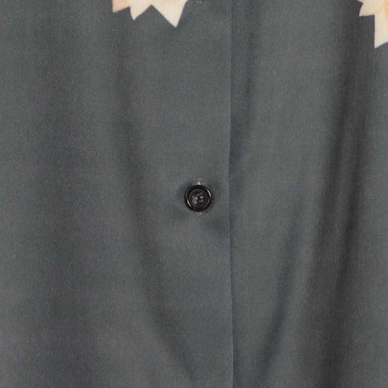 

TWOTWINSTYLE Casual Hit Color Blouse For Women Lapel Long Sleeve Print Floral Vintage Shirts Female Fashion New Clothing 2021