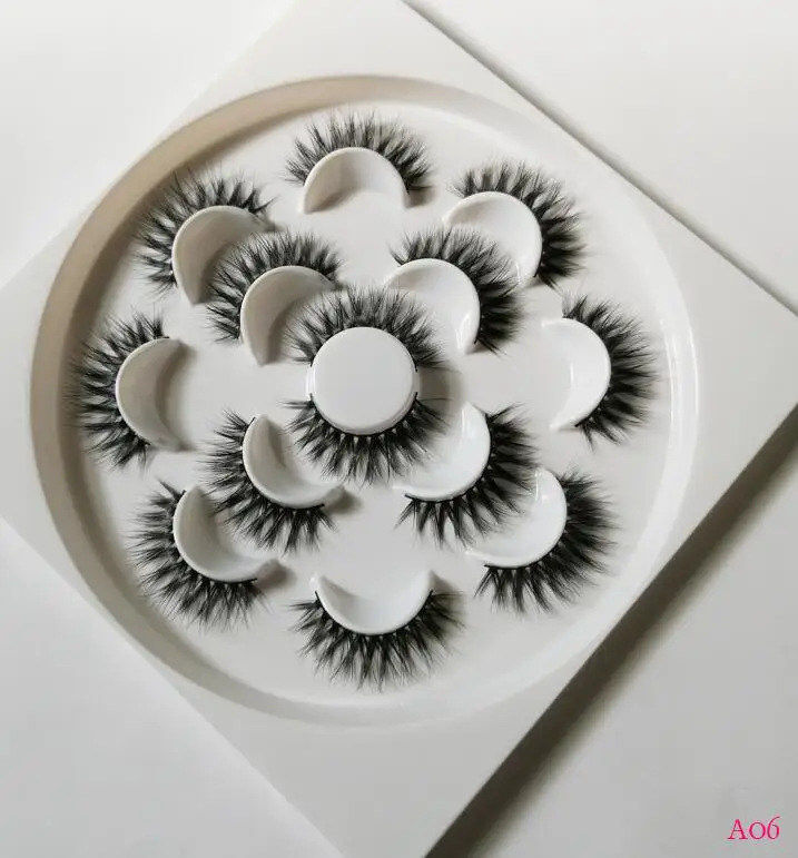 A06 Ресницы книги 16 пар 3D Искусственные норковые ресницы 16 пар Накладные ресницы 3D норковые тушь для ресниц норковые макияж густые ресницы - Color: A06