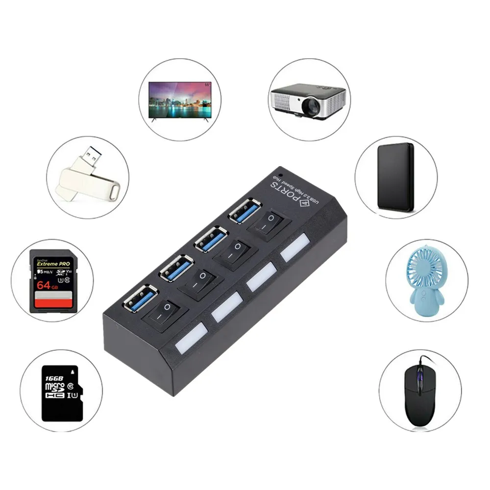 Суперскоростной мини-Разветвитель USB 3 0 на 4 порта 5 Гбит/с |