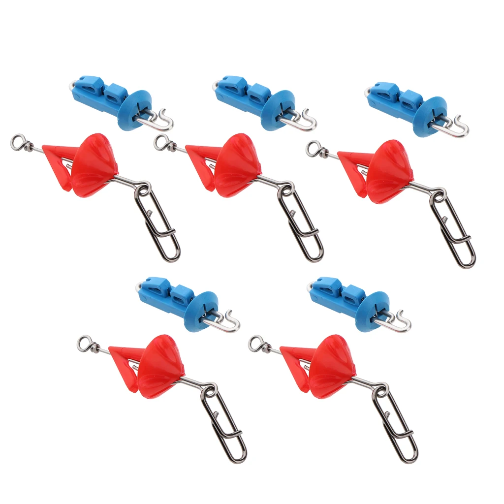 

10pcs Impact Fishing Clip Sea Fishing Lure Lock Bait Clip Locking Fishhook Remover Blue Red Tackle Device Fishhook Release Clip