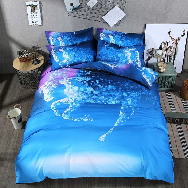 

4pcs Bedding Set Cut Skull Bedcloth National Style Elephant Bed Set Lotus Flower Bed Linens 3D Sheet Pillowcase&duvet Cover Set