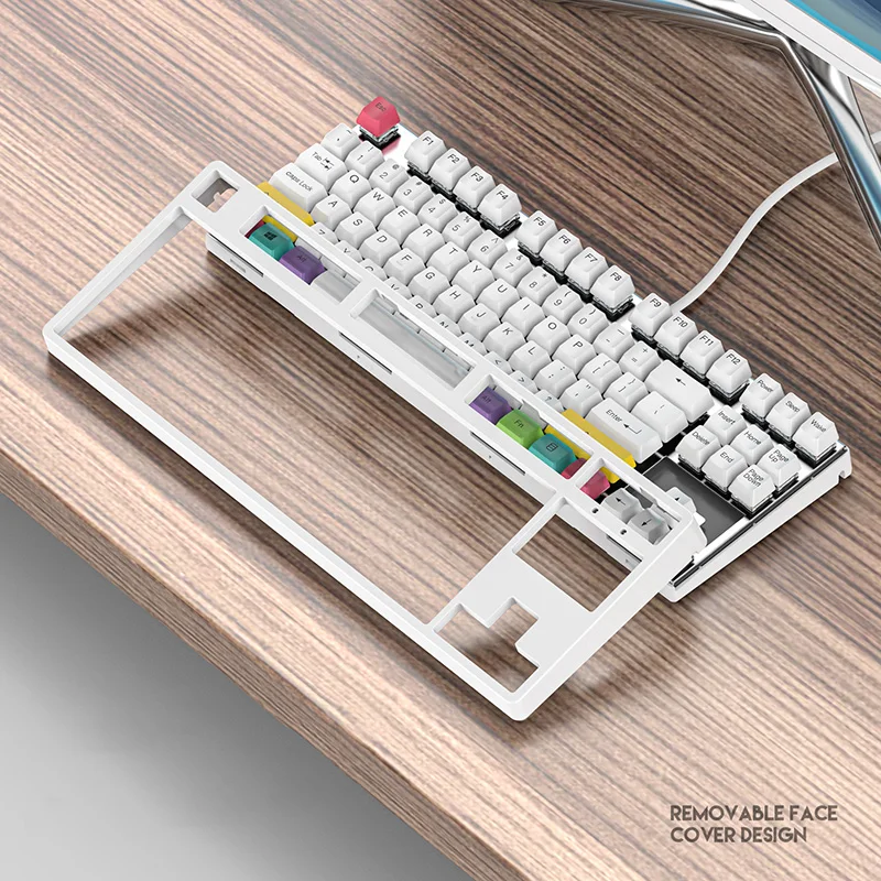 gaming mechanical keyboard 87 keys game blue red brown switch color backlit wired keyboard for pro gamer laptop pc free global shipping