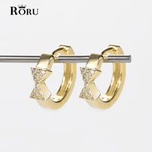 Trendy S925 Small Gold Bow-knot Rosette Hoop Ear Stud Zircon Earrings for Women Girls 2021 Fashion Jewelry Birthday Partly Gift