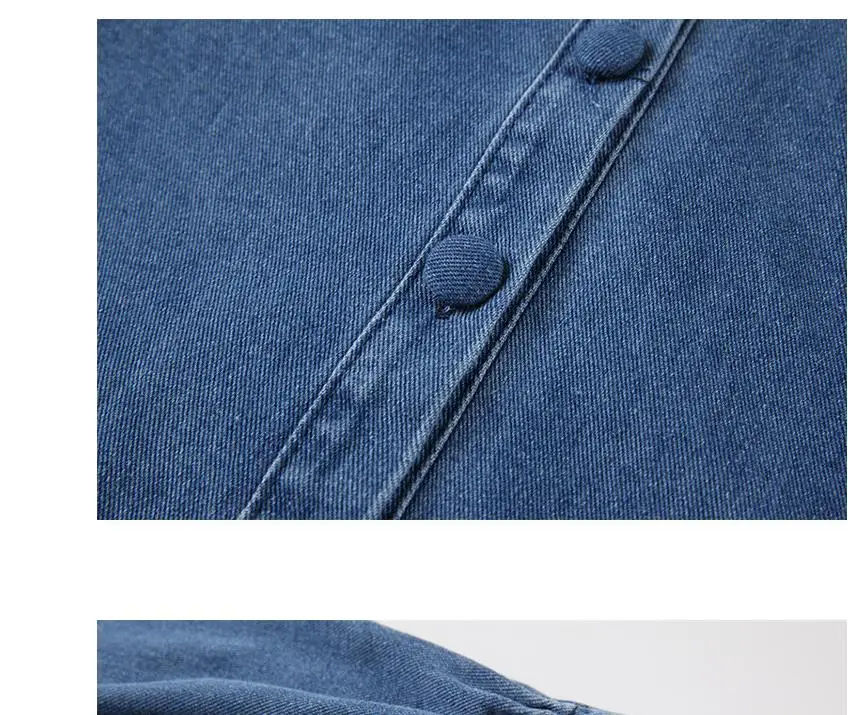 

2021 srping Women Lantern Sleeve Denim Shirts Vintage Woman Dark Blue Denim Tops Femme Jean Shirts Blouses