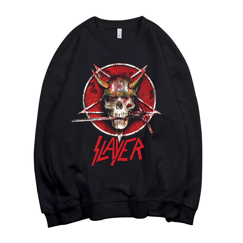 Todhoof Slayer тяжелый металлический ремешок унисекс вырез лодочкой хлопковый свитшот Азиатский размер