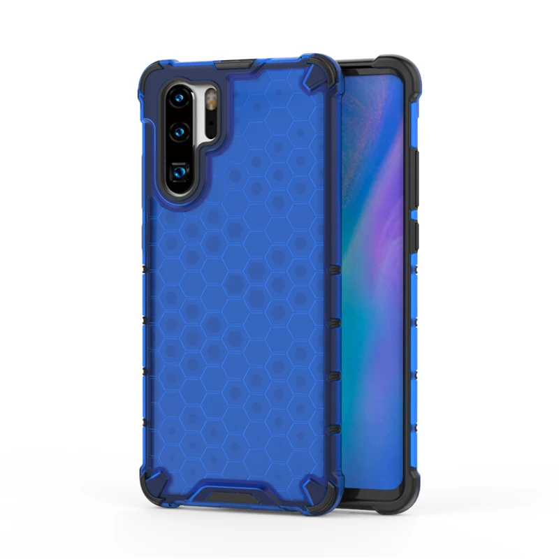 Beehive Pattern Case For Huawei P30 Lite Pro Honeycomb Transparent Airbag Shockproof Cover Nova 5i Mate 20 30 hard |
