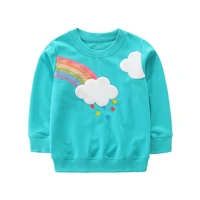 baby girls sweatshirt spring autumn cotton rainbow cloud print t shirt for toddler cotton children clothes