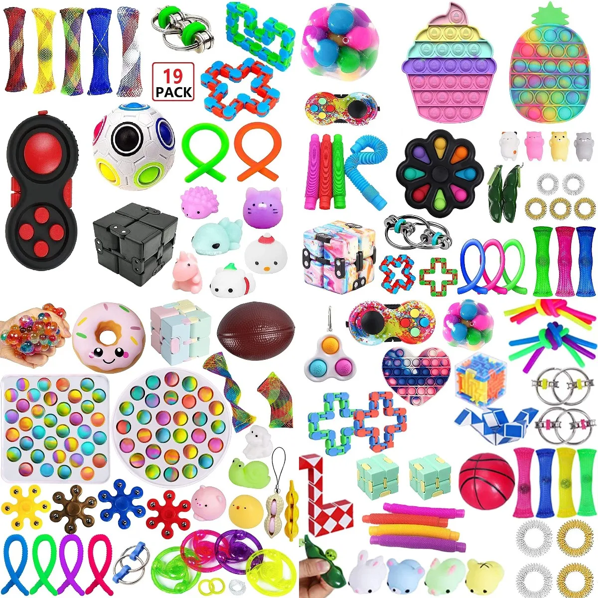 Kawaii Fidget Toys Popet Kit Anti Stress Games Pack Squishy Sniper Antistress For Children Adults Completo | Игрушки и хобби